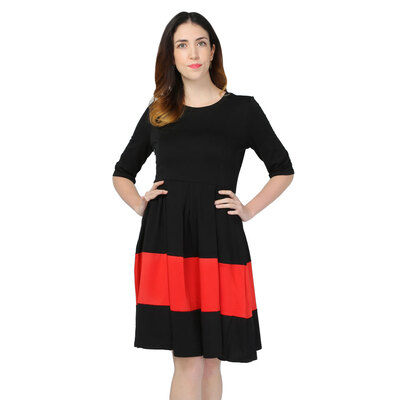 

Two Tone Vintage Pleated A Line Dress