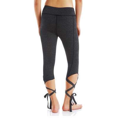 

Women Legging Cutout Tie Cuff Slim Yoga Pants Jogger Workout Tights