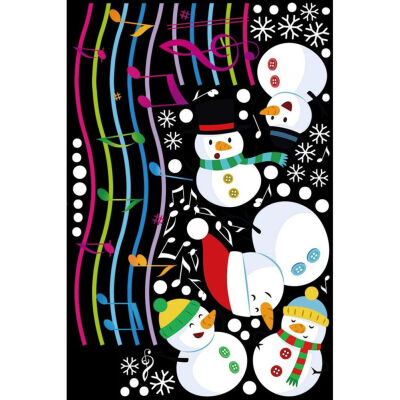 

UpperX Christmas Removable Ball Vinyl Home Window Decals PVC Sticker Decor 60x90cm Multicolor Little Snowman