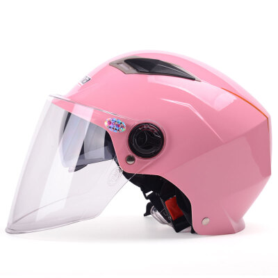 

Mustang (YEMA) 325 motorcycle helmets men electric car helmets double-lens Four Seasons half-helmet summer  pink