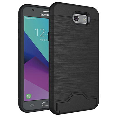 

Fivice Samsung J7 2017 Case TPU all-inclusive anti-drop brushed card with bracket mobile phone case