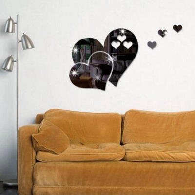 

Mirror Love Heart Wall Stickers Decal DIY Ps Home Room Art Mural Decor Removable