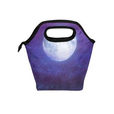 

Insulated Lunch Tote Bag Lighting Moon Travel Picnic Lunch Handbags Portable Zipper Lunch Bag Box