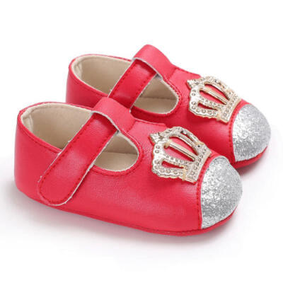 

0-18M Newborn Baby Girl Soft Sole Leather Crib Shoes Anti-slip Sneaker Prewalker