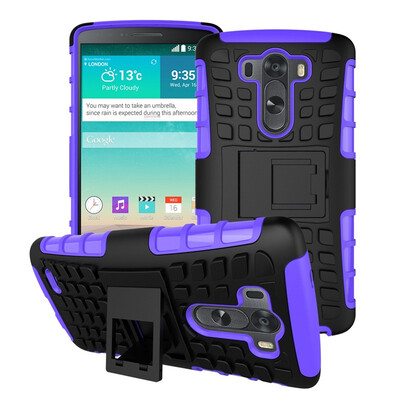 

Fivice LG G3 Case TPU anti-fall tire pattern back clip bracket phone case