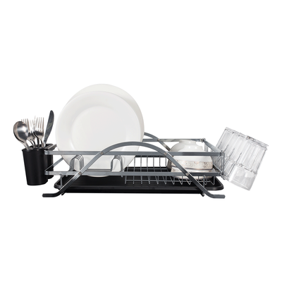 

Micoe Ships form US Dish Drainer Drying Rack 1 tier Tableware organizer with Cup Holder Large Capacity vegetable plate knife fork