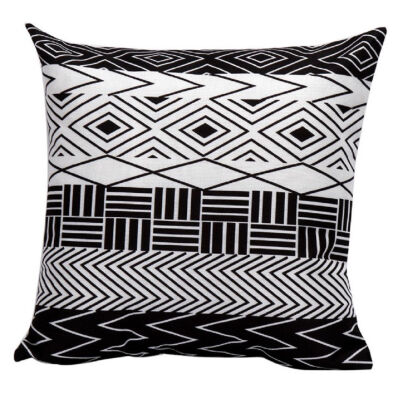 

UpperX Geometric Diamond Pillow Case Sofa Cushion Cover Home Decor Black