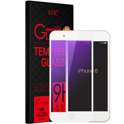

ESK iPhone6 ​​/ 6S стали пленка Apple, 6 / 6S анти синего стекла фильм Full High Definition белый сотовый телефон взрыв защитная пленка JM101-