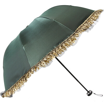 

【Jingdong Supermarket】 Parkson Ocean opaque black rubber sun umbrella rain and rain dual arched princess umbrella 4320Q Qingyan refined green