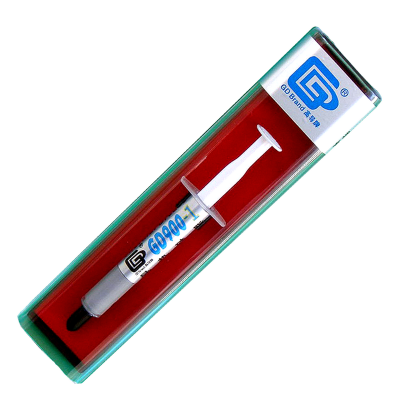 

GD Brand GD900-1 Heat Sink Compound Thermal Grease Paste Silicone Containing Silver Gray Net Weight 3 Grams Plastic Box BX3