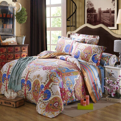 

SHENGWEI print cotton bed set/bed kit (duvetcover/bed sheet/pillowcase) 1.5m bed