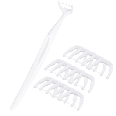 

1 Holder & 20Pcs Dental Floss Picks Inter-dental Brush Teeth Stick Toothpick Flosser for Oral Deep Clean