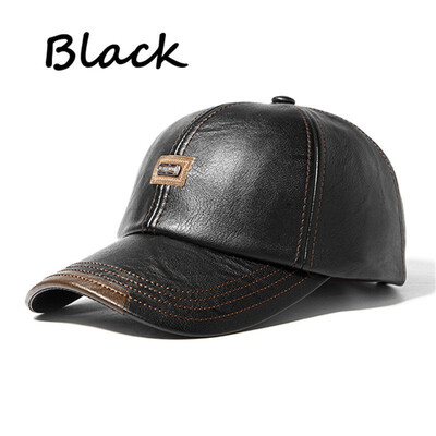 

Vintage PU Leather Baseball Cap Mens Winter Outdoor Sports Hats Adjustable