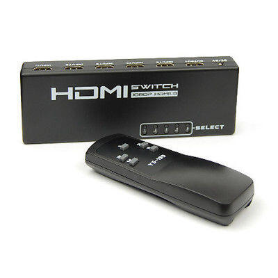 

5 Port 1080P Video HDMI Switch Switcher Selector Splitter w Remote Fr HDTV PS3 4