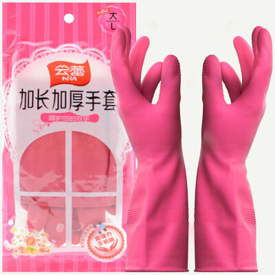 

【Jingdong supermarket】 Yunlei gloves natural rubber anti-skid lengthened thickening gloves (large) 33 * 11cm 10601