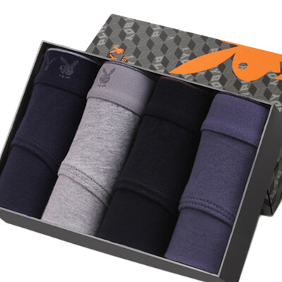 

Playboy PLAYBOY 3706 men&39s underwear men&39s briefs cotton waist color pure elastic shorts 4 gift box multi-color L