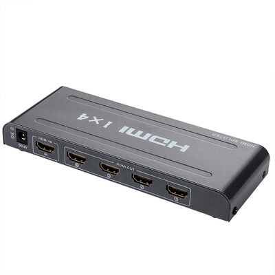 

Jinghua (JH) 3011 HDMI-адаптер HD-сплиттер 1 в 4 из четырех из четырех подкривых видео высокой четкости, поддерживающий 3D-компьютерный просо, подключенный к телевизору черный