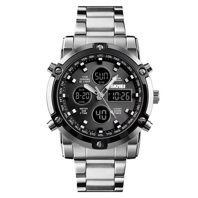

SKEMI 1389 Quartz Man Watch Unique Fashion Sport Casual Brand Quartz Clock Double Movement Stainless Steel Strap Waterproof Wrist