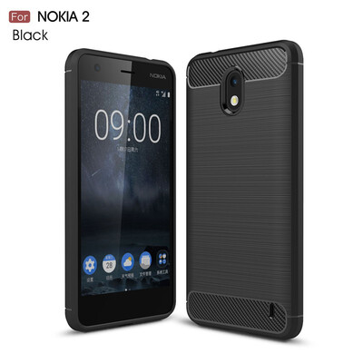 

Fivice Nokia 2 case Luxury brushed carbon fiber TPU soft shell