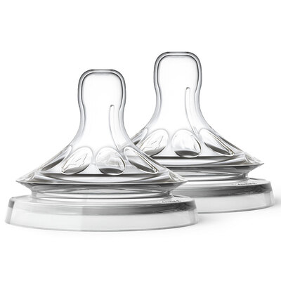 

Philips AVENT UK brand AVENT wide diameter natural soft newborn pacifier for six months fast flow 4 holes pair of SCF65423