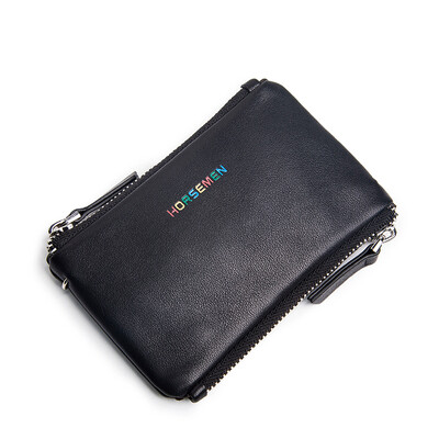 

Hazen MEL leather zipper key package Male ladies leather car key case Head layer cowhide multi-function zero wallet card package