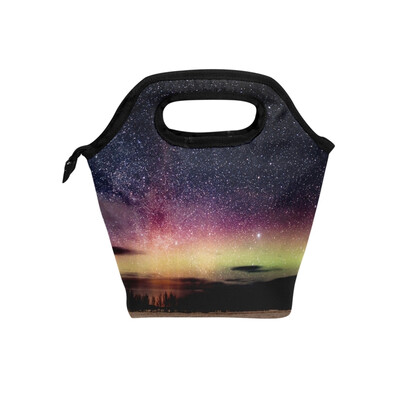 

Lunch Bag Starry Sky Tote Travel Picnic Insulated Handbags Portable Zipper Lunch Bag Box