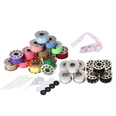 

15pcs Mixed Colors Bobbins 5pcs White Bobbins 5pcs Black Bobbins Thread Bobbins Sewing Accessories Supplies Kit with Storage C