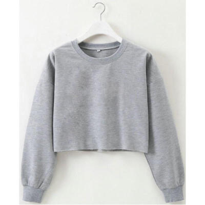 

AU Womens Casual Long Sleeve Sweatshirt Jumper Sweater Crop Top Pullover Coat