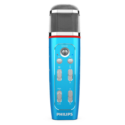 

Philips PHILIPS VTR5160 high quality multi-function voice microphone karaoke recording voice to text blue