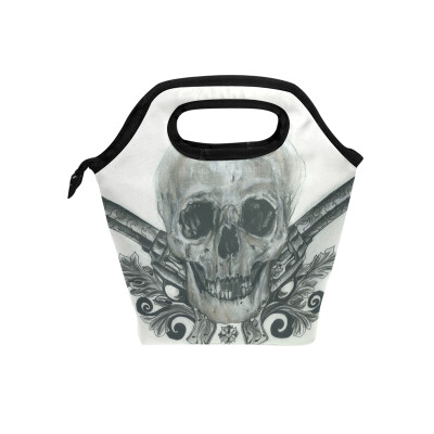 

Lunch Bag Robs Skull Tote Travel Picnic Insulated Handbags Portable Zipper Lunch Bag Box