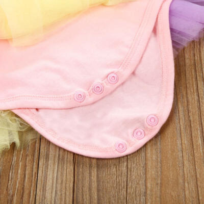 

AUStock Newborn Baby Girl Unicorn Lace Tutu Half Sleeve Romper Dress Kid Costume
