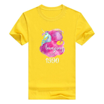 

28th Birthday Gift Unicorn Tshirt Amazing Since 1990 Tee