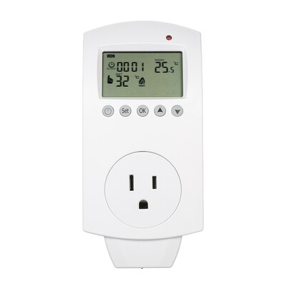 

Anself Electric Wireless Floor Heating Programmable Thermostat Plug LCD Display Water Heating Room Socket Mount Temperature Contro