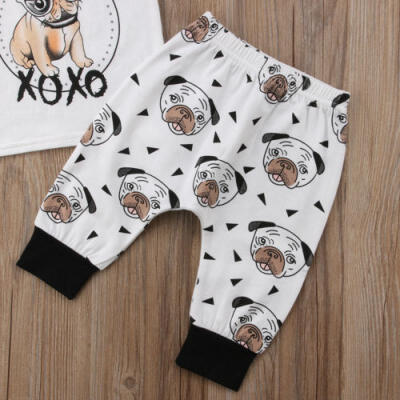 

Toddler Baby Boys Girls Casual Dog Clothes T-shirt Tops Pants Outfits 2Pcs 0-2Y