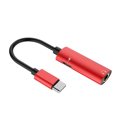 

Lanston Type-C adapter 35mm headphone audio cable Android phone converter red