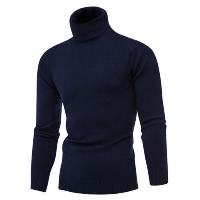 

Winter Men Slim Warm Knit High Neck Pullover Jumper Sweater Top Turtleneck Solid