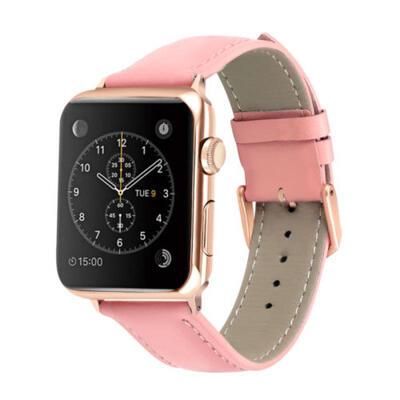 

For Apple Watch iWatch 1234 Pink Leather Band Bracelet Strap 38404244mm