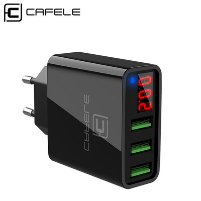 

Cafele 3 Ports USB Charger LED Display Charger USB EU US Plug USB Charger Max Output DC 5V 3A USB Wall Charger