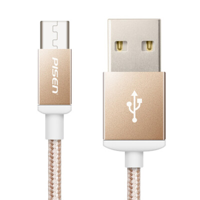 

Данные USB PISEN Micro зарядки нейлон-сторонний Andrews 1.5M шампанское для Samsung / проса / Huawei