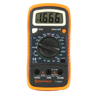 

Steel Shield SHEFFIELD T130001 Small Handheld 312-digit Digital Multimeter Portable Digital Voltage Current Resistance Strap Overload Protection Backlight