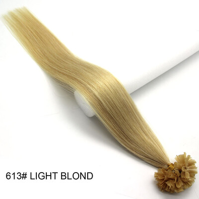 

Pre Bonded Nail U Tip Keratin Fusion Real Hair Womens Human Hair Extension Straight 100s 16-26inches