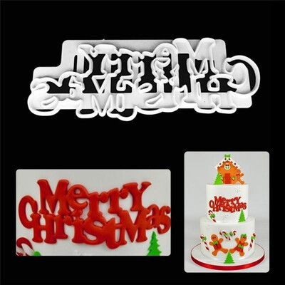 

DIY Merry Christmas Fondant Sugar Craft Cake Molds Chocolate Candy Mould Xmas Gift Baking Tools