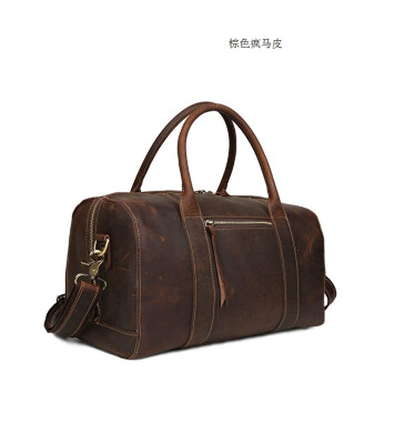 

Baigio Mens Brown Vintage Leather Laptop Gym Sports Weekend Duffel Bags