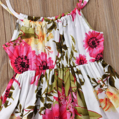 

Summer Toddler Kid Baby Girl Sleeveless Flower Princess Party Dress Clothes 0-4Y