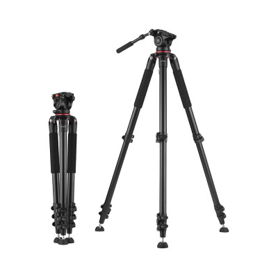 

Andoer 56ft Professional Heavy Duty Video Camcorder Tripod with Fluid Dray Head Quick Release Plate 15kg Payload with Carry Bag