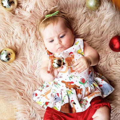

Xmas Toddler Kids Baby Girl Outfit T-shirt TopsPants Trousers Dress Clothes Set