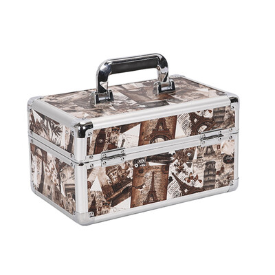 

Women Aluminum Makeup Case Jewelry Storage Box Lockable Cosmetic Organizer With 4 Extendable Trays Large Capacity Toiletry Cosmeti