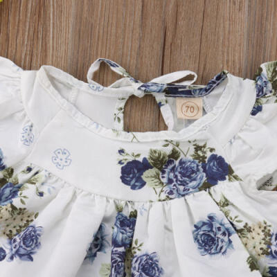 

Newborn Summer Infant Baby Girl Clothes 2Pcs Outfits Set Dress TopsShort Pants