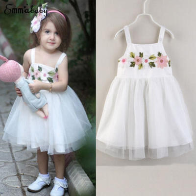 

Flower Girl Dress Baby Lace Tulle Pageant Party Bridesmaid Dress Outfits Clothes