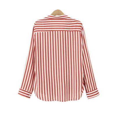 

Fashion Women Long Sleeve Casual Striped Cotton Shirt Tops Blouse Elegant Top